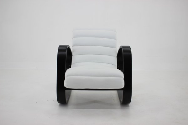 Lounge Chair in White Leather by Miroslav Navratil, 1930s-TZ-675861