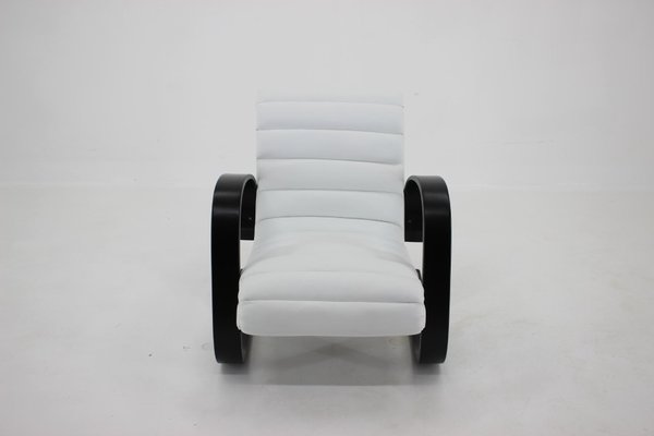 Lounge Chair in White Leather by Miroslav Navratil, 1930s-TZ-675861