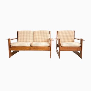 Lounge Chair & Sofa in the Style of Afra and Tobia Scarpa, Set of 2-UPW-978112