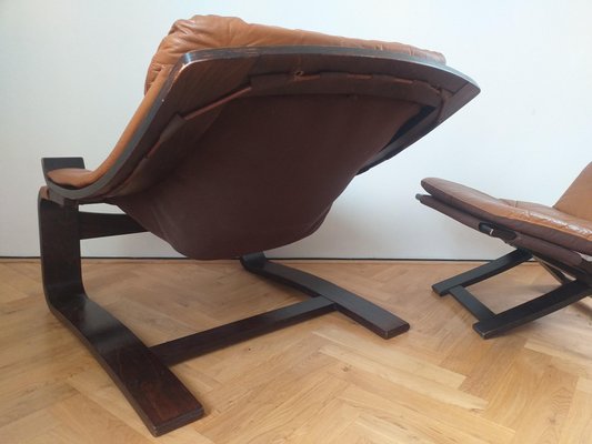 Lounge Chair with Ottoman by Ake Fribytter for Nelo, Sweden, 1970s, Set of 2-TZ-1017883