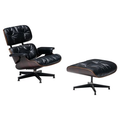 Lounge Chair with Ottoman by Charles and Ray Eames for Herman Miller, USA, 1957, Set of 2-GW-1786054