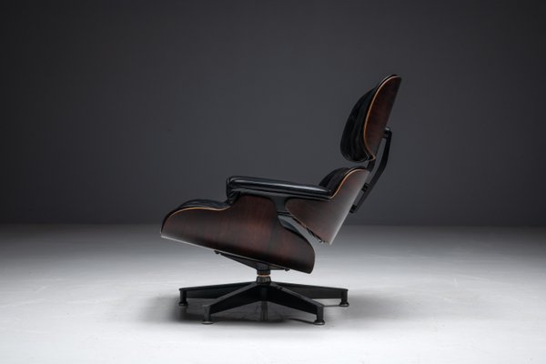 Lounge Chair with Ottoman by Charles and Ray Eames for Herman Miller, USA, 1957, Set of 2-GW-1786054