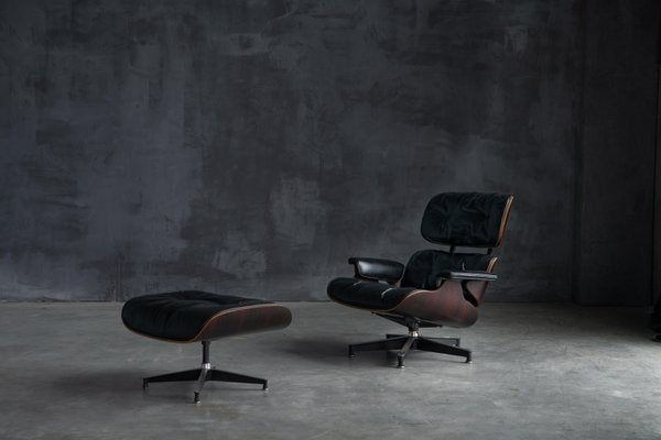 Lounge Chair with Ottoman by Charles and Ray Eames for Herman Miller, USA, 1957, Set of 2-GW-1786054