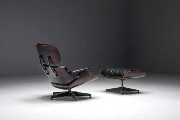 Lounge Chair with Ottoman by Charles and Ray Eames for Herman Miller, USA, 1957, Set of 2-GW-1786054