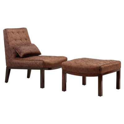 Lounge Chair with Ottoman by Edward Wormley for Dunbar, USA, 1960s, Set of 2-SFD-996161