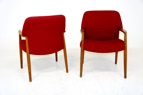 Lounge Chairs by Ejnar Larsen & Aksel Bender for Fritz Hansen, 1960, Set of 2-GEK-1240601