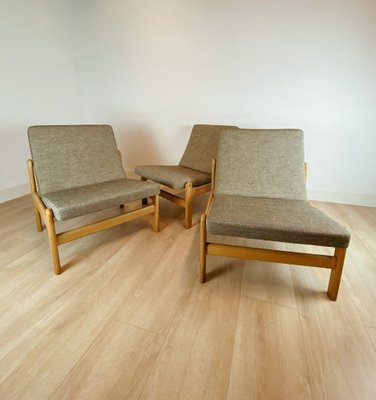 Lounge Chairs by Jørgen Baekmark for FDB, 1960s, Set of 3-ORQ-1408032