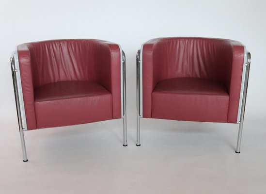 Lounge Chairs in Bentwood and Leather by Christoph Zschocke for Thonet, 1990s, Set of 2-VNE-966060