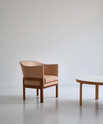 Lounge Chairs in Mahogany and Leather by Mogens Koch for Rud Rasmussen, 1950s, Set of 2-WRF-1142951