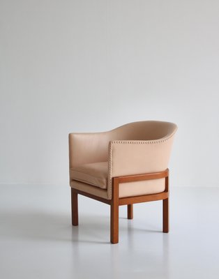 Lounge Chairs in Mahogany and Leather by Mogens Koch for Rud Rasmussen, 1950s, Set of 2-WRF-1142951