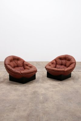 Lounge Set in Cognac Color by Illum Wikkelsø for Ryesberg Møbler, 1970, Set of 2-EZZ-1761657