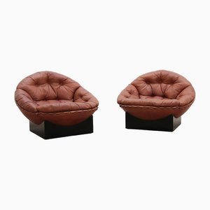 Lounge Set in Cognac Color by Illum Wikkelsø for Ryesberg Møbler, 1970, Set of 2-EZZ-1761657