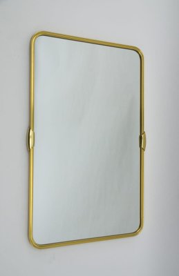 Lovely Brass Wall Mirror, 1950s-KQB-1283348