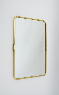 Lovely Brass Wall Mirror, 1950s-KQB-1283348