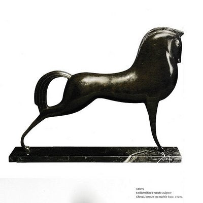 Lovet-Lorski, Modernist Art Deco Style Horse, Bronze on Marble Base, 1970s-FPY-2028203