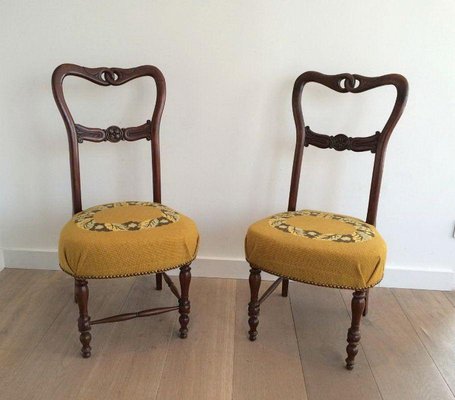 Low Mahogany Side Chairs, 19th-Century, Set of 2-BA-1365682