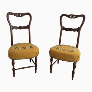 Low Mahogany Side Chairs, 19th-Century, Set of 2-BA-1365682