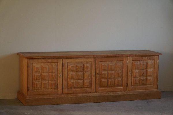 Low Mid-Century Danish Rectangular Brutalist Sideboard in Oak, 1950s-MXF-2041647