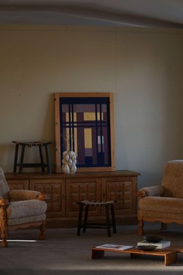 Low Mid-Century Danish Rectangular Brutalist Sideboard in Oak, 1950s-MXF-2041647