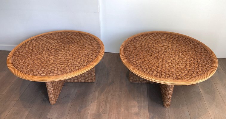 Low Wood Tables in the Style of Audoux Minet, 1970s, Set of 2-BA-1375086