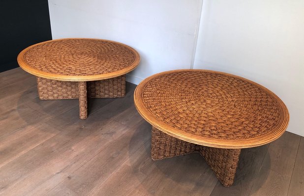 Low Wood Tables in the Style of Audoux Minet, 1970s, Set of 2-BA-1375086