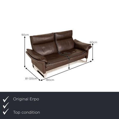 Lucca Leather Two Seater Brown Sofa from Erpo-RQW-1738006