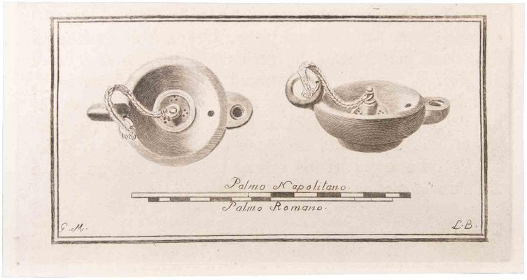 Luigi Biondi, Oil Lamp, Etching, 18th Century-ZCI-1760611