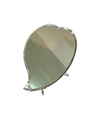 Luigi Fontana Midcentury Italian Heart Shaped Cherry Wood Table Mirror, 1940s-JDR-1260537