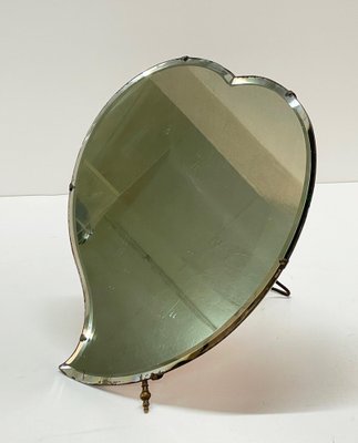 Luigi Fontana Midcentury Italian Heart Shaped Cherry Wood Table Mirror, 1940s-JDR-1260537