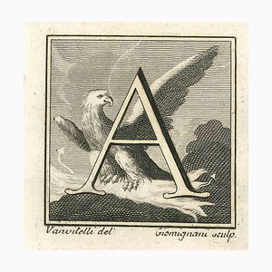 Luigi Vanvitelli, Letter A, Etching, 18th Century-ZCI-1781734