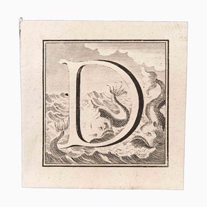 Luigi Vanvitelli, Letter D, Etching, 18th Century-ZCI-1760575