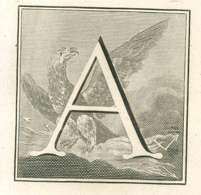 Luigi Vanvitelli, Letter of the Alphabet A, Etching, 18th Century-ZCI-1770119