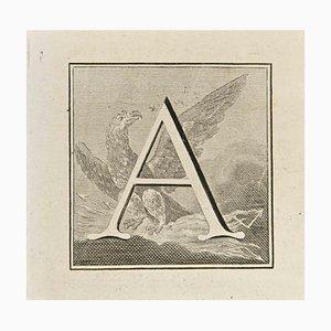 Luigi Vanvitelli, Letter of the Alphabet A, Etching, 18th Century-ZCI-2024982