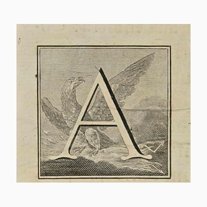 Luigi Vanvitelli, Letter of the Alphabet A, Etching, 18th Century-ZCI-2024991