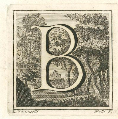 Luigi Vanvitelli, Letter of the Alphabet B, Etching, 18th Century-ZCI-1770113