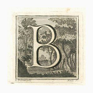 Luigi Vanvitelli, Letter of the Alphabet B, Etching, 18th Century-ZCI-1788792