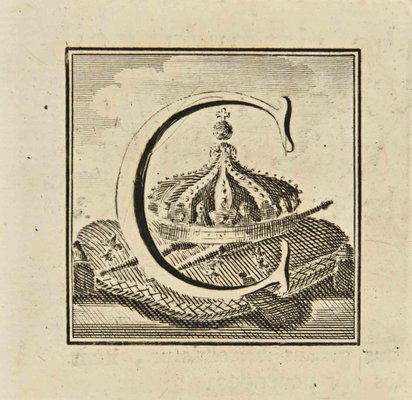 Luigi Vanvitelli, Letter of the Alphabet C, Etching, 18th Century-ZCI-2024968