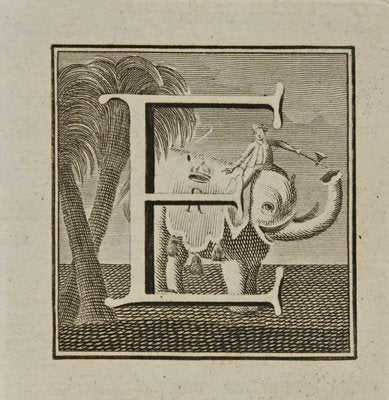 Luigi Vanvitelli, Letter of the Alphabet E, Etching, 18th Century-ZCI-2024980