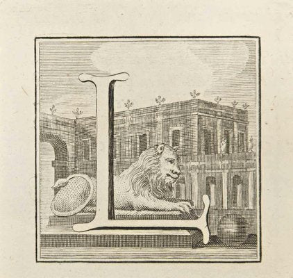 Luigi Vanvitelli, Letter of the Alphabet L, Etching, 18th Century-ZCI-2024988