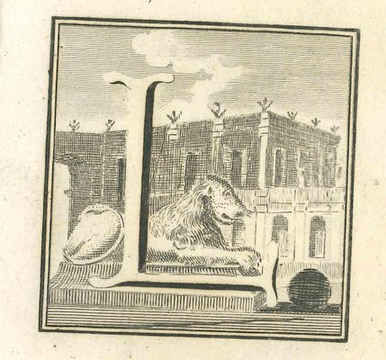 Luigi Vanvitelli, Letter of the Alphabet L, Etching, 18th Century-ZCI-1775515