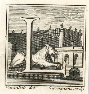 Luigi Vanvitelli, Letter of the Alphabet L, Etching, 18th Century-ZCI-1775519