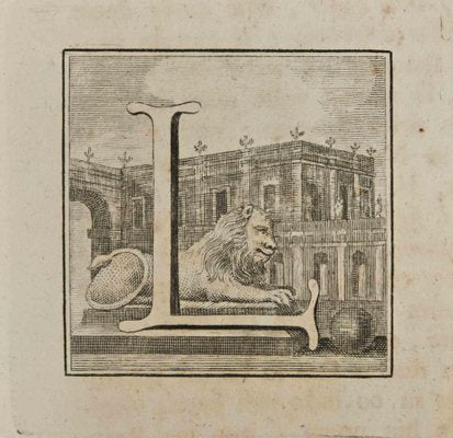 Luigi Vanvitelli, Letter of the Alphabet L, Etching, 18th Century-ZCI-1760613