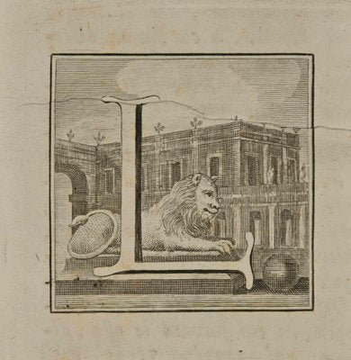 Luigi Vanvitelli, Letter of the Alphabet L, Etching, 18th Century-ZCI-1775909