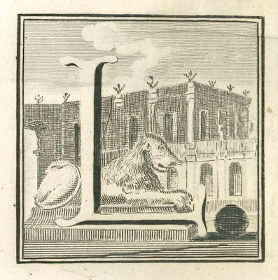 Luigi Vanvitelli, Letter of the Alphabet L, Etching, 18th Century-ZCI-1775508