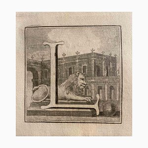 Luigi Vanvitelli, Letter of the Alphabet L, Etching, 18th Century-ZCI-1760657