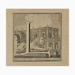 Luigi Vanvitelli, Letter of the Alphabet L, Etching, 18th Century-ZCI-1760787