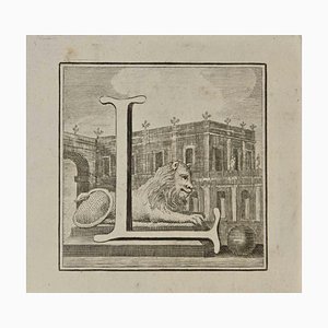 Luigi Vanvitelli, Letter of the Alphabet L, Etching, 18th Century-ZCI-1760555