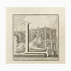 Luigi Vanvitelli, Letter of the Alphabet L, Etching, 18th Century-ZCI-2024988