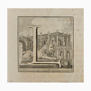 Luigi Vanvitelli, Letter of the Alphabet L, Etching, 18th Century-ZCI-1760613