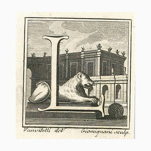 Luigi Vanvitelli, Letter of the Alphabet L, Etching, 18th Century-ZCI-1775519